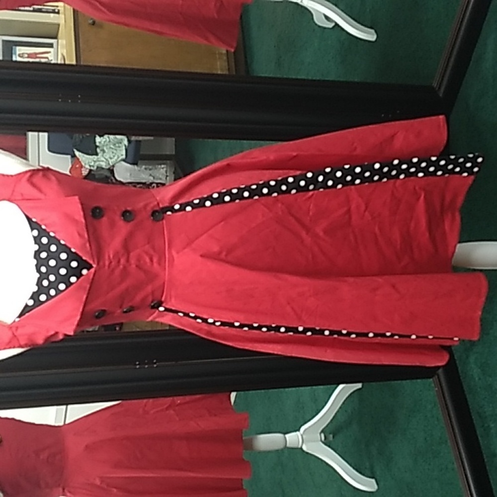 Polka dot retro vintage styal cocktail party swing dress